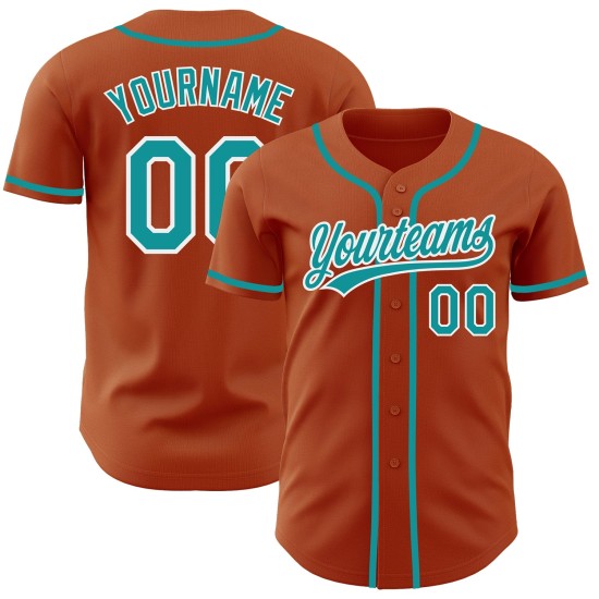Maglia da baseball personalizzata verde acqua e bianca, autentica arancione Texas Maglia da baseball personalizzata verde acqua e bianca, autentica arancione Texas