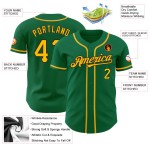 Maglia da baseball personalizzata Green Kelly autentica oro-nera Maglia da baseball personalizzata Green Kelly autentica oro-nera