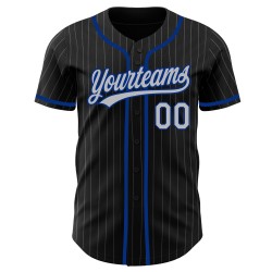 Maglia da baseball personalizzata autentica nera con righe grigie e blu navy Maglia da baseball personalizzata autentica nera con righe grigie e blu navy