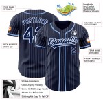 Maglia da baseball leggera a righe blu navy personalizzata bianca autentica Maglia da baseball leggera a righe blu navy personalizzata bianca autentica