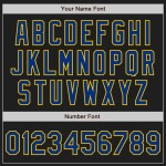 Maglia da baseball con maniche raglan blu royal e giallo personalizzata, autentica, nera Maglia da baseball con maniche raglan blu royal e giallo personalizzata, autentica, nera