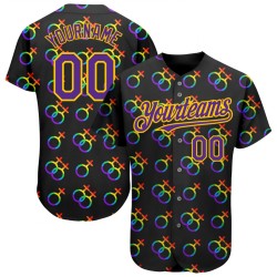 La maglia personalizzata "Love Love Baseball" è autentica e arcobaleno per il mese LGBT in 3D?