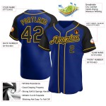 Maglia da baseball Raglan personalizzata con maniche autentiche nere e oro reali Maglia da baseball Raglan personalizzata con maniche autentiche nere e oro reali