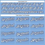 Maglia da baseball personalizzata blu chiaro bianca-blu navy autentica Maglia da baseball personalizzata blu chiaro bianca-blu navy autentica