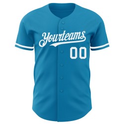 Maglia da baseball blu autentica personalizzata della Pantera Bianca Maglia da baseball blu autentica personalizzata della Pantera Bianca