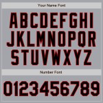Maglia da baseball autentica, grigia, raglan, nera e rossa, maniche personalizzate Maglia da baseball autentica, grigia, raglan, nera e rossa, maniche personalizzate