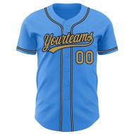 Maglia da baseball personalizzata Electric Autentica Oro-Blu Navy Blu Antico Maglia da baseball personalizzata Electric Autentica Oro-Blu Navy Blu Antico
