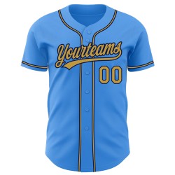 Maglia da baseball personalizzata Electric Autentica Oro-Blu Navy Blu Antico Maglia da baseball personalizzata Electric Autentica Oro-Blu Navy Blu Antico