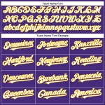 Maglia da baseball personalizzata autentica viola bianco-oro Maglia da baseball personalizzata autentica viola bianco-oro