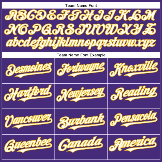 Maglia da baseball personalizzata autentica viola bianco-oro Maglia da baseball personalizzata autentica viola bianco-oro