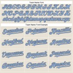 Maglia da baseball blu-grigio acciaio personalizzata autentica e leggera in crema Maglia da baseball blu-grigio acciaio personalizzata autentica e leggera in crema
