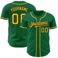 Maglia da baseball personalizzata Green Kelly autentica oro-nera