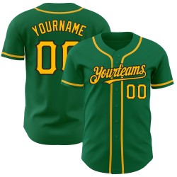 Maglia da baseball personalizzata Green Kelly autentica oro-nera