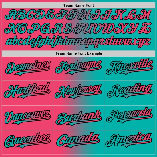Maglia da baseball sfumata rosa-nera autentica neon personalizzata moda acquamarina Maglia da baseball sfumata rosa-nera autentica neon personalizzata moda acquamarina