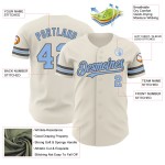 Maglia da baseball blu-grigio acciaio personalizzata autentica e leggera in crema Maglia da baseball blu-grigio acciaio personalizzata autentica e leggera in crema