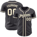 Maglia da baseball color crema, acciaio, autentica, personalizzata, grigia Maglia da baseball color crema, acciaio, autentica, personalizzata, grigia
