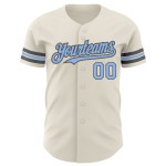 Maglia da baseball blu-grigio acciaio personalizzata autentica e leggera in crema Maglia da baseball blu-grigio acciaio personalizzata autentica e leggera in crema