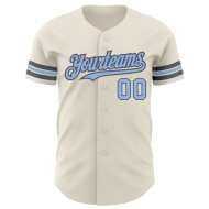 Maglia da baseball blu-grigio acciaio personalizzata autentica e leggera in crema Maglia da baseball blu-grigio acciaio personalizzata autentica e leggera in crema