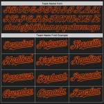 Maglia da baseball Raglan con maniche arancioni, autentica e personalizzata, nera Maglia da baseball Raglan con maniche arancioni, autentica e personalizzata, nera