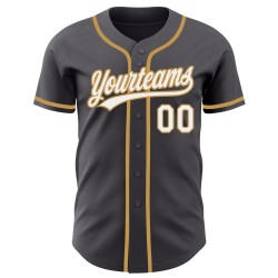 Maglia da baseball autentica in acciaio grigio personalizzata oro bianco-vecchia Maglia da baseball autentica in acciaio grigio personalizzata oro bianco-vecchia