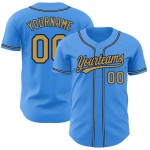 Maglia da baseball personalizzata Electric Autentica Oro-Blu Navy Blu Antico Maglia da baseball personalizzata Electric Autentica Oro-Blu Navy Blu Antico