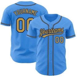 Maglia da baseball personalizzata Electric Autentica Oro-Blu Navy Blu Antico