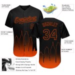 Maglia da baseball personalizzata City Philadelphia 3D Fade, edizione nera, autentica, arancione Maglia da baseball personalizzata City Philadelphia 3D Fade, edizione nera, autentica, arancione