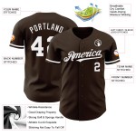 Maglia da baseball bianca marrone autentica personalizzata Maglia da baseball bianca marrone autentica personalizzata