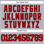 Maglia da baseball autentica grigia personalizzata rosso-nera Maglia da baseball autentica grigia personalizzata rosso-nera