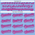 Maglia da baseball viola a righe blu chiaro personalizzata rosa autentica Maglia da baseball viola a righe blu chiaro personalizzata rosa autentica