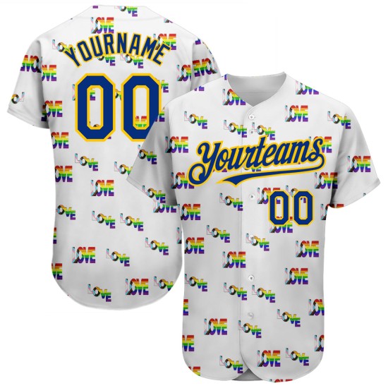 Maglia personalizzata LGBT Pride Baseball 3D autentica per il mese dell'arcobaleno dell'amore Maglia personalizzata LGBT Pride Baseball 3D autentica per il mese dell'arcobaleno dell'amore