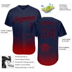 Maglia da baseball personalizzata, blu navy, moda, edizione rossa, sfumata, Atlanta 3D City, autentica Maglia da baseball personalizzata, blu navy, moda, edizione rossa, sfumata, Atlanta 3D City, autentica