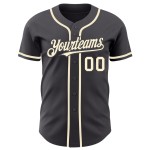 Maglia da baseball color crema, acciaio, autentica, personalizzata, grigia Maglia da baseball color crema, acciaio, autentica, personalizzata, grigia