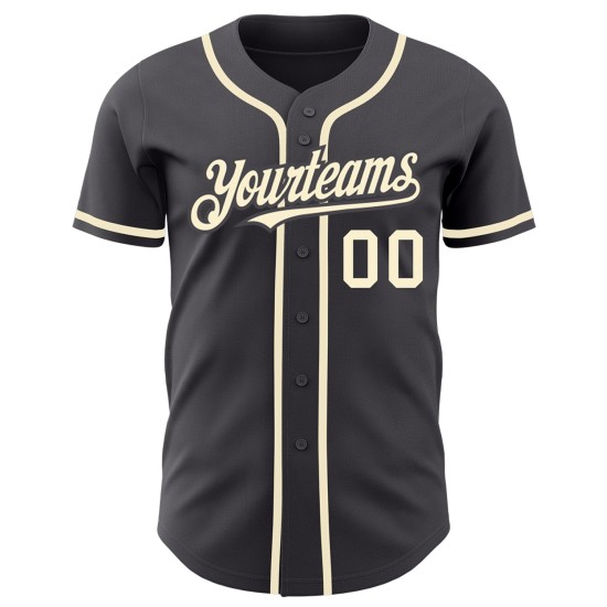 Maglia da baseball color crema, acciaio, autentica, personalizzata, grigia Maglia da baseball color crema, acciaio, autentica, personalizzata, grigia