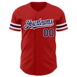 Maglia da baseball autentica personalizzata blu navy-bianca rossa Maglia da baseball autentica personalizzata blu navy-bianca rossa