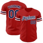 Maglia da baseball autentica personalizzata blu navy-bianca rossa Maglia da baseball autentica personalizzata blu navy-bianca rossa