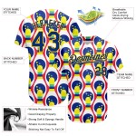 Maglia da baseball personalizzata con motivo Royal-Yellow White, autentica, da bowling, 3D Maglia da baseball personalizzata con motivo Royal-Yellow White, autentica, da bowling, 3D