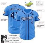 Maglia da baseball autentica personalizzata blu navy-bianca elettrica Maglia da baseball autentica personalizzata blu navy-bianca elettrica