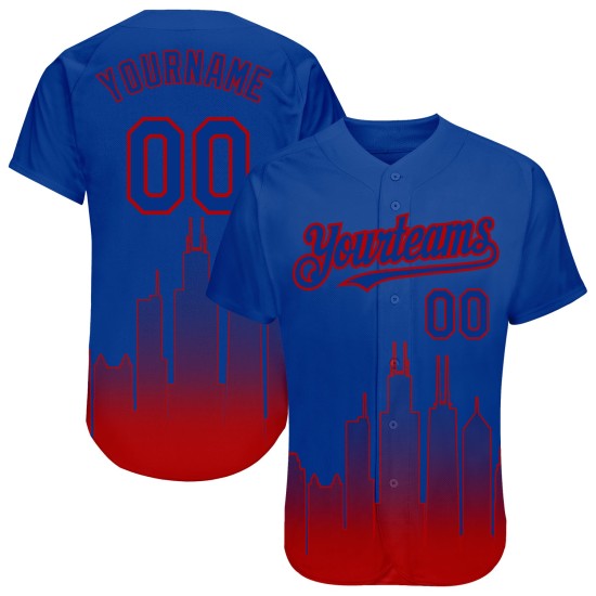 Maglia da baseball 3D autentica City Red Fade Chicago Fashion Custom Edition Royal Maglia da baseball 3D autentica City Red Fade Chicago Fashion Custom Edition Royal