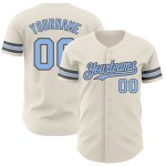 Maglia da baseball blu-grigio acciaio personalizzata autentica e leggera in crema Maglia da baseball blu-grigio acciaio personalizzata autentica e leggera in crema