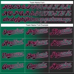 Maglia da baseball Kelly nera e verde-rosa autentica, sfumata, personalizzata alla moda Maglia da baseball Kelly nera e verde-rosa autentica, sfumata, personalizzata alla moda
