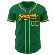 Maglia da baseball personalizzata Green Kelly autentica oro-nera Maglia da baseball personalizzata Green Kelly autentica oro-nera