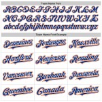 Maglia da baseball personalizzata autentica con maniche raglan, bianca, blu navy e arancione Maglia da baseball personalizzata autentica con maniche raglan, bianca, blu navy e arancione