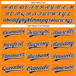 Maglia da baseball Bay Orange blu navy e bianca personalizzata autentica Maglia da baseball Bay Orange blu navy e bianca personalizzata autentica