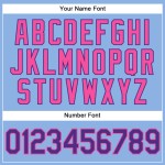 Maglia da baseball viola a righe blu chiaro personalizzata rosa autentica Maglia da baseball viola a righe blu chiaro personalizzata rosa autentica