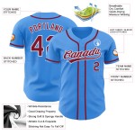 Maglia da baseball elettrica personalizzata, autentica, cremisi-bianca, blu Maglia da baseball elettrica personalizzata, autentica, cremisi-bianca, blu