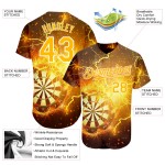 Maglia da baseball Flame Board Gold-White Dart 3D personalizzata con design autentico Black Lightning Maglia da baseball Flame Board Gold-White Dart 3D personalizzata con design autentico Black Lightning