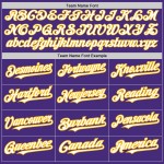Maglia da baseball autentica viola personalizzata bianco-oro Maglia da baseball autentica viola personalizzata bianco-oro