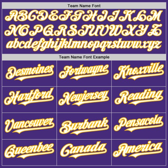 Maglia da baseball autentica viola personalizzata bianco-oro Maglia da baseball autentica viola personalizzata bianco-oro