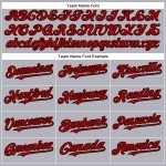 Maglia da baseball autentica grigia personalizzata rosso-nera Maglia da baseball autentica grigia personalizzata rosso-nera